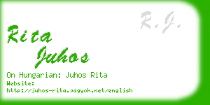 rita juhos business card